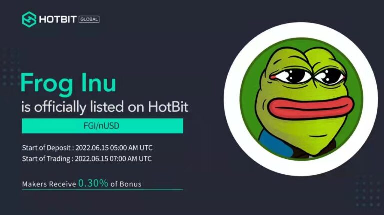 FROG INU ($FGI) – THE NEXT X10000 MEMECOIN GETS LISTED ON HOTBIT.